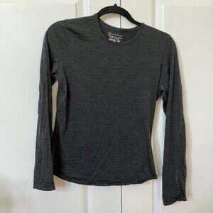 Cloudveil Merino Wool Shirt Womens S Gray Black Long Sleeve Base Layer Outdoor